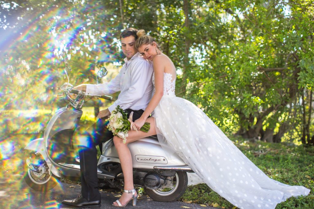 Styled-shoots-by-southern-bride-conrad-tulum-mexico-Michael-Allen-Masterclass-bride-on-bike